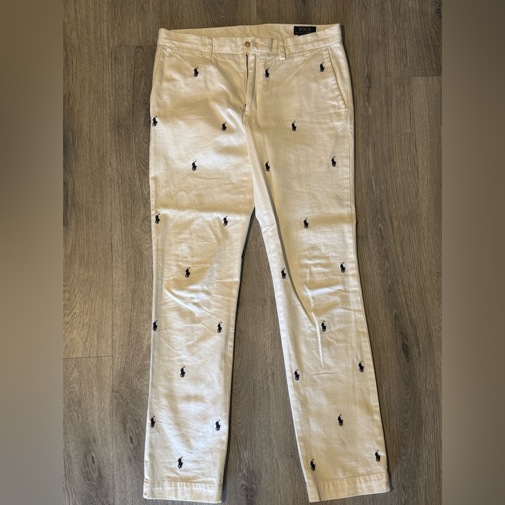 Polo Ralph Lauren Men's White Monogram Pants